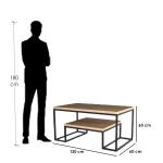 ترابيزة قهوة استيل بني و أسود - 120×60×60 سم