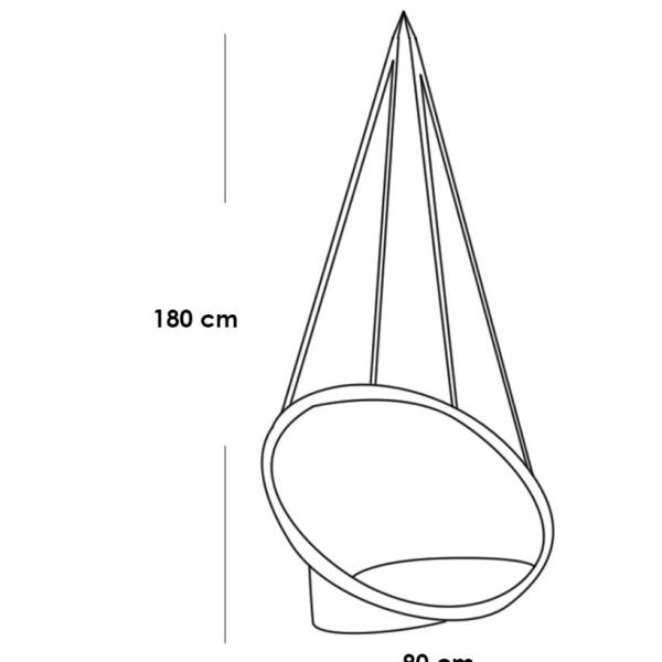 أرجوحة مكرمية معلقة إطار معدني و حبال من القطن - بيج
