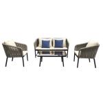 طقم اثاث خارجى 4 قطع - رمادي وأوف وايت - SR.SR3218050019