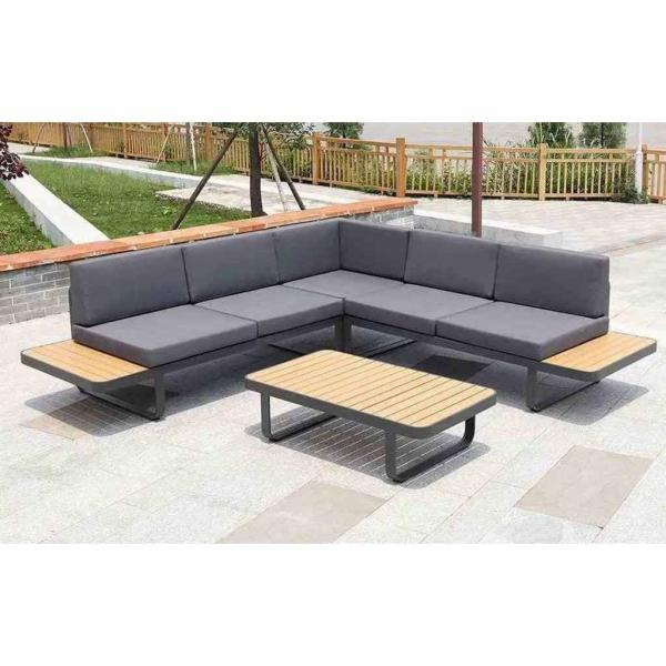 ركنة خارجية حديد و قماش جاكوار 2 قطعة - رمادياطثم