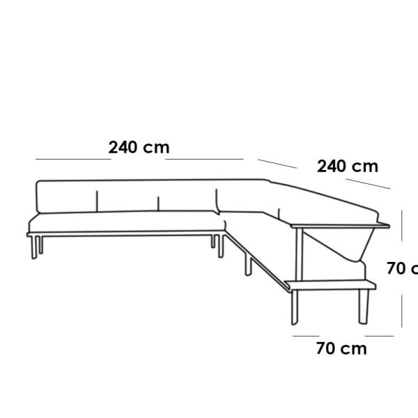 ركنة خارجية حديد و قماش جاكوار 2 قطعة - رمادياطثم