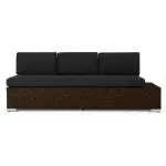 Rattan outdoor sofa, 140×120×70 cm, Jaguar fabric - brown-grey