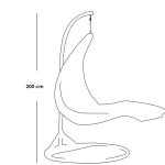 كرسي معلق فردي حديد - أبيض وزهري