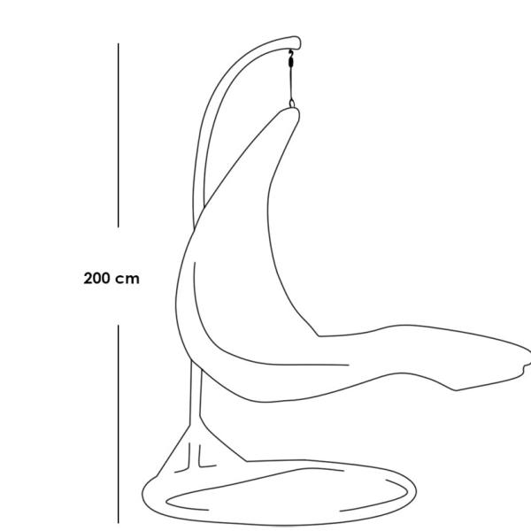 كرسي معلق فردي حديد - أبيض وزهري