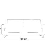 كنبة مقعدين خشب موسكى وكتان - بني و رمادي