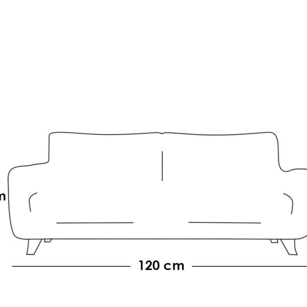 كنبة مقعدين خشب موسكى وكتان - بني و رمادي
