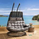 مرجيحة فردين بلاستيك رتان بيور - بني