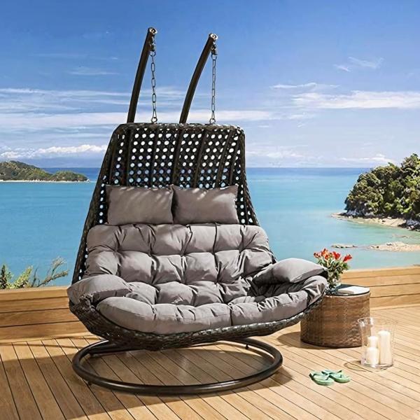 مرجيحة فردين بلاستيك رتان بيور - بني