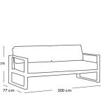 طقم أثاث خارجي حديد 6 قطع - أسود و رمادي