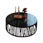 ترابيزة قهوة ستيل و زجاج أسود - 40×75 سم