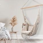 أرجوحة مكرمية معلقة قطن - اوف وايت