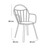 كرسي خارجي حديد - رمادي وبيج