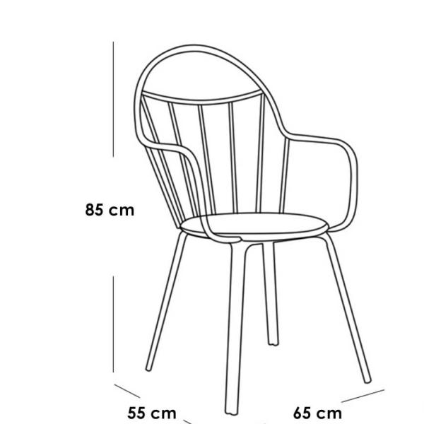 كرسي خارجي حديد - رمادي وبيج