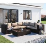 طقم أثاث خارجي 70×60×250 سم - بني و بيج - BA.BOM.7