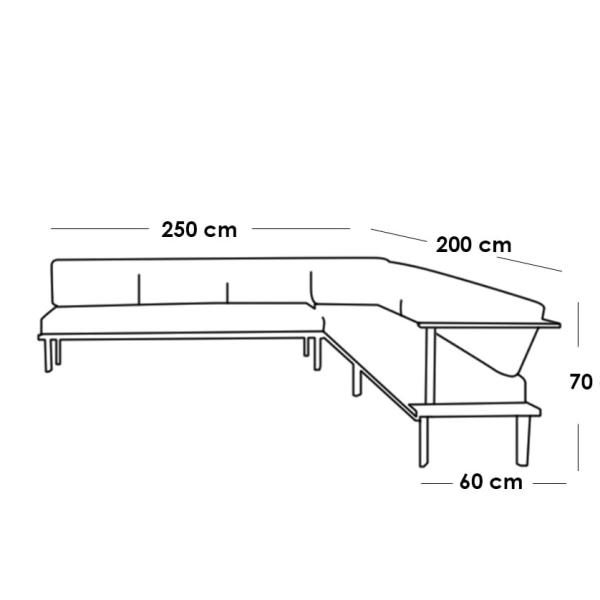 طقم أثاث خارجي 70×60×250 سم - بني و بيج - BA.BOM.7