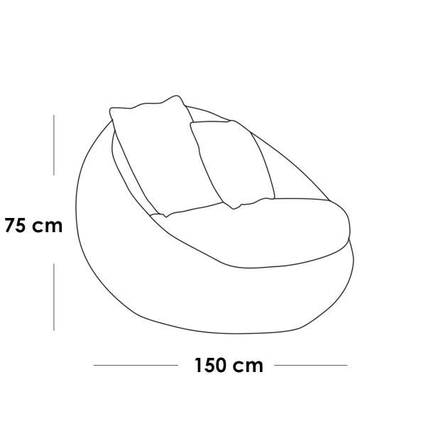 كنبة خارجية رتان - بني
