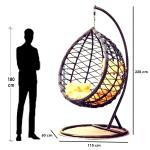 كرسي معلق فردي بلاستيك رتان - بني