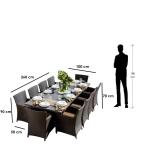 طقم أثاث خارجي رتان 10 قطع - بني