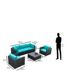 طقم أثاث خارج 4 قطع - اسود و اخضر