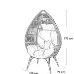 كرسي خارجي راتان - بيج و أوف وايت