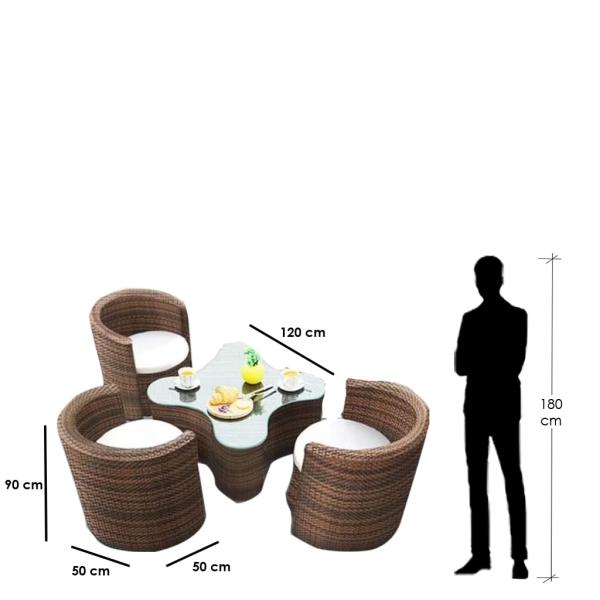 ETH.EL22 طقم أثاث خارجي - بني