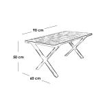 طقم أثاث خارجي حديد و قماش مقاوم للماء 5 قطع -رمادي