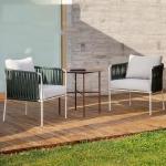 طقم أثاث خارجي حديد و قماش مقاوم للماء 3 قطع -متعدد الالوان