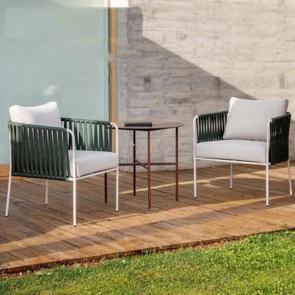 طقم أثاث خارجي حديد و قماش مقاوم للماء 3 قطع -متعدد الالوان