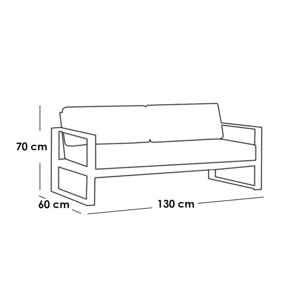 طقم أثاث خارجي حديد و قماش مقاوم للماء 4 قطع - رمادي