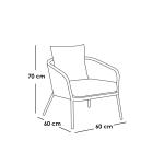 طقم أثاث خارجي حديد و قماش مقاوم للماء 4 قطع - بني و اوف وايت