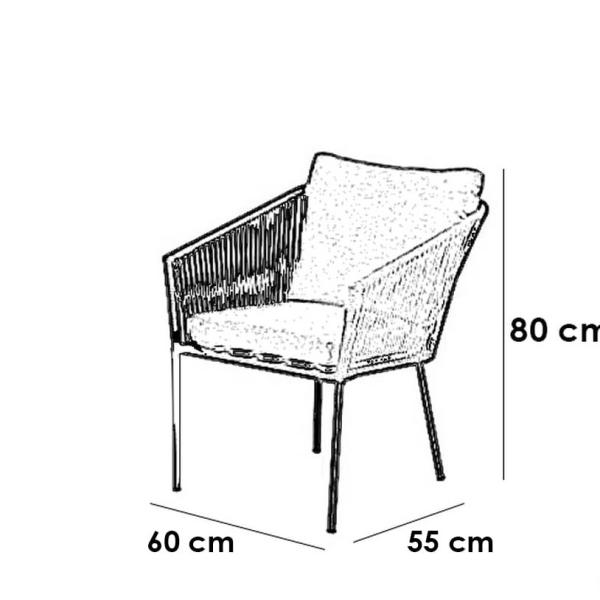 طقم أثاث خارجي دوبار 4 قطع - رمادي