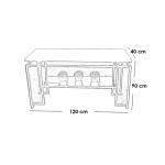 كونسول حديد و زجاج اسود - 90×40×120 سم