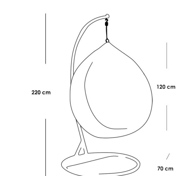 كرسي معلق فردي  رتان - أبيض