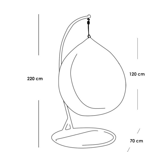 كرسي معلق فردي رتان - بني