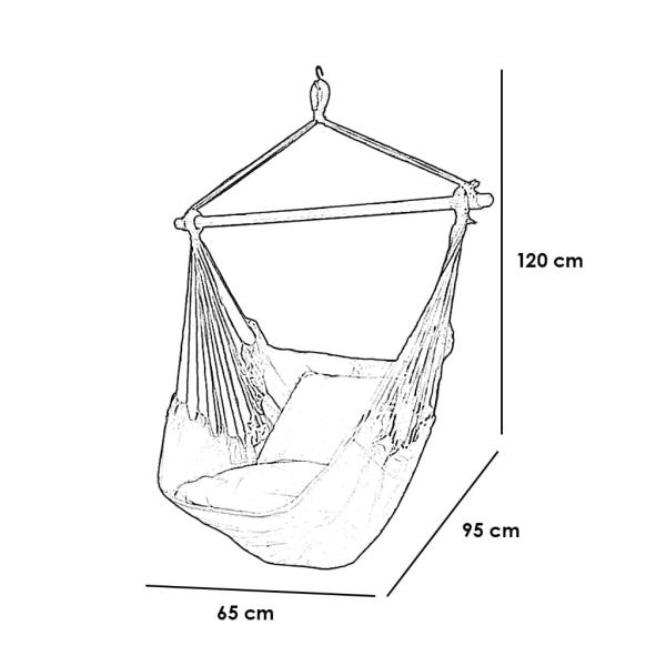 أرجوحة مكرمية معلقة قطن - اوف وايت