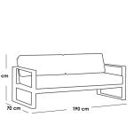 طقم أثاث خارجي 4 قطع ستيل وقطيفة - أسود و رمادي