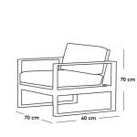 طقم أثاث خارجي 4 قطع ستيل وقطيفة - أسود و رمادي