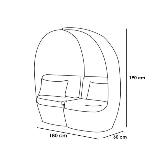 كنبة أثاث خارجي و ترابيزة - أبيض - RSH.SH129