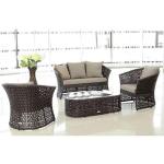 أثاث خارجى بلاستيك رتان 5 قطع - بني