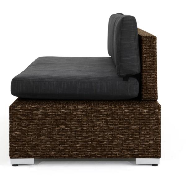 كنبة خارجية راتان و قماش جاكوار - بني و رمادي