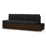 كنبة خارجية راتان و قماش جاكوار - بني و رمادي