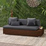 كنبة خارجية راتان و قماش جاكوار - بني و رمادي