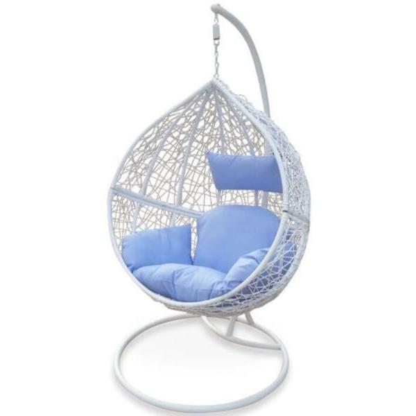 كرسي معلق فردي  رتان - أبيض