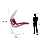 كرسي معلق فردي رتان - أبيض