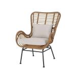 طقم أثاث خارجي راتان وجاكوار وزجاج 3 قطع - بيج و أسود