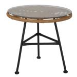 طقم أثاث خارجي راتان وجاكوار وزجاج 3 قطع - بيج و أسود