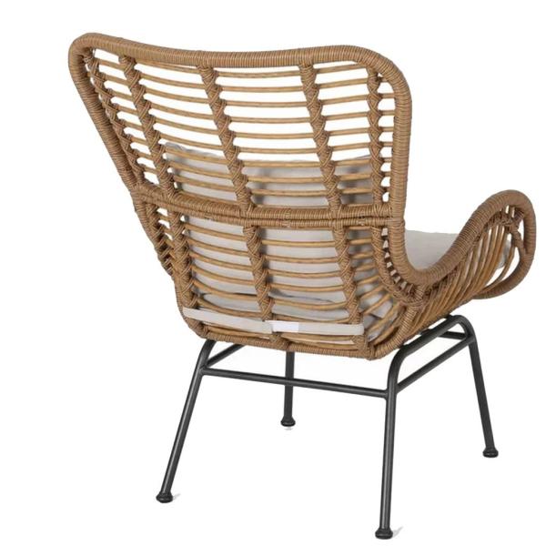 طقم أثاث خارجي راتان وجاكوار وزجاج 3 قطع - بيج و أسود