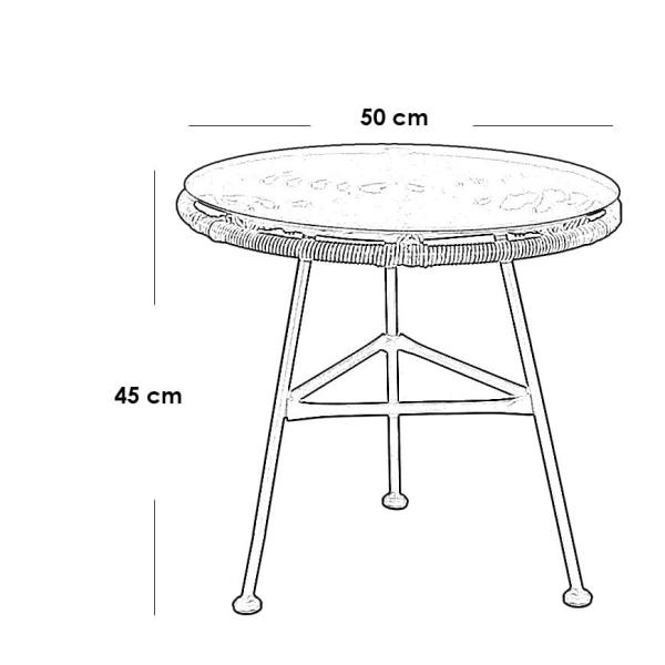 طقم أثاث خارجي راتان وجاكوار وزجاج 3 قطع - بيج و أسود