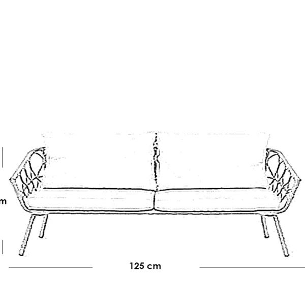 طقم أثاث خارجي راتان وجاكوار 2 قطع - بيج و أبيض