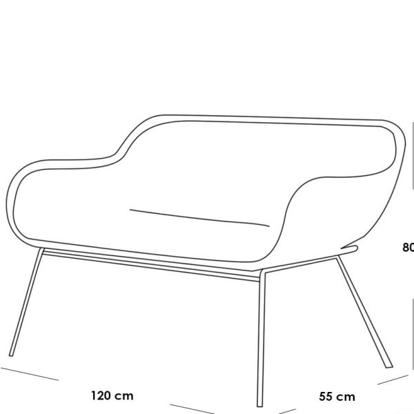 كنبة خارجية 80×120×55 سم - بيح - RSH.SH122
